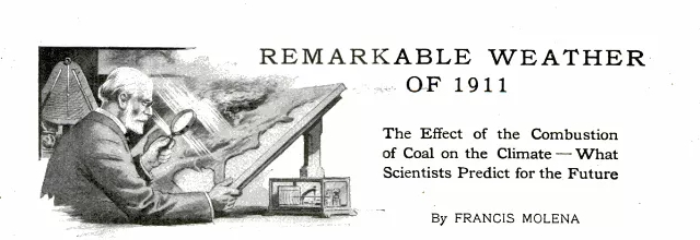 Ensayo publicado en Popular Mechanics sobre el cambio climático. 1911 Ensayo publicado en Popular Mechanics sobre el cambio climático. 1911