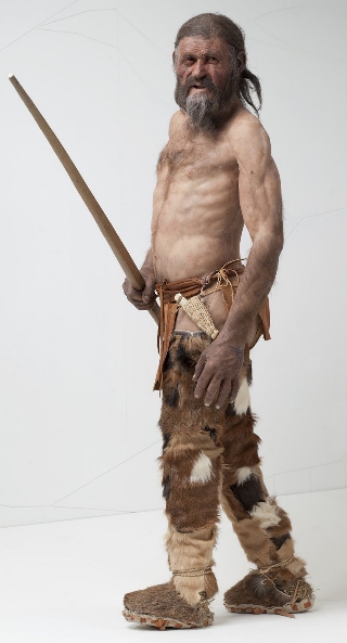 Reconstrucción del célebre Otzi, hombre del Calcolítico Reconstrucción del célebre Otzi, hombre del Calcolítico