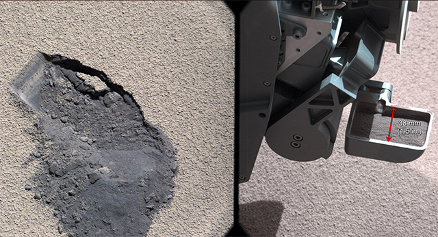 Curiosity y arena de Marte