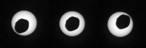 Eclipse anular del Sol por Fobos, luna de Marte, fotografiado con la Mastcam de Curiosity. NASA/JPL-Caltech/Malin Space Science Systems Fobos eclipse sol