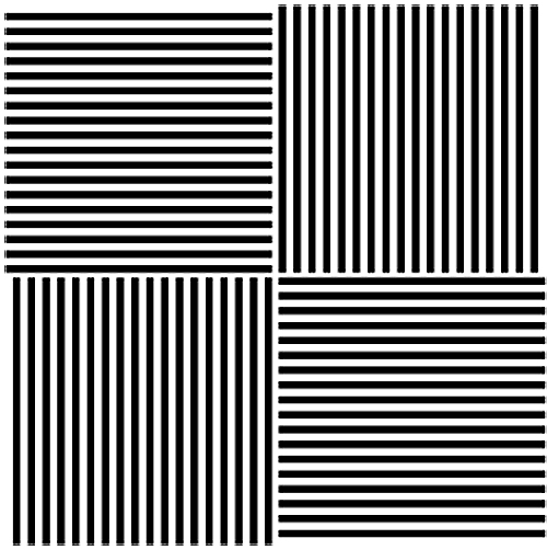 Antes de que ocurra el efecto, esta serie de líneas se verá blanco y negro  McCollough