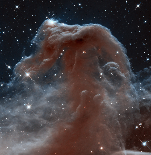 Imagen de la nebulosa Cabeza de Caballo capturada en el espectro infrarrojo por la Cámara de Gran Angular 3 del telescopio espacial Hubble. NASA/ESA  Nebulosa Cabeza de Caballo